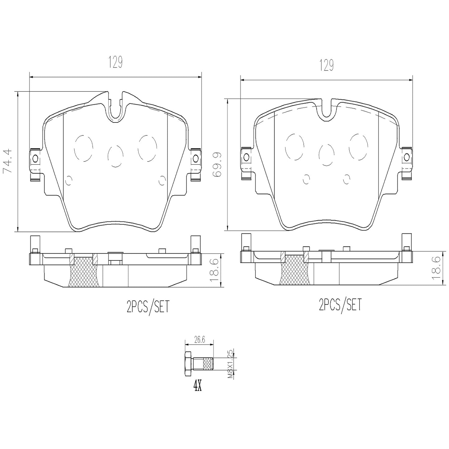 BRE-P06093N - BALATAS DELANTERAS PARA BMW 118I BASE 2021-2022
