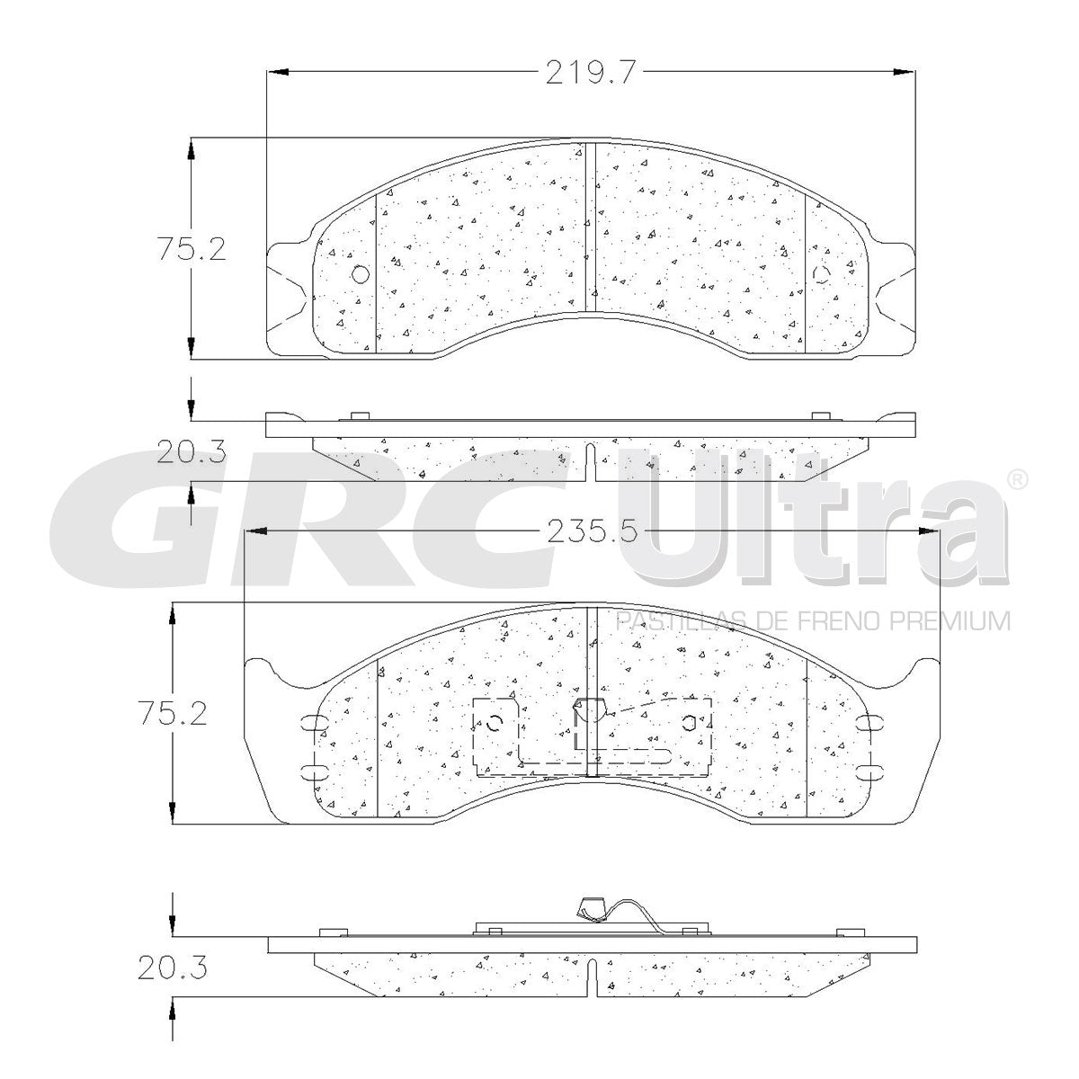 GMD411 - BALATAS SEMIMETALICAS DELANTERAS PARA FORD E-450 ECONOLINE SUPER DUTY 2002-2002