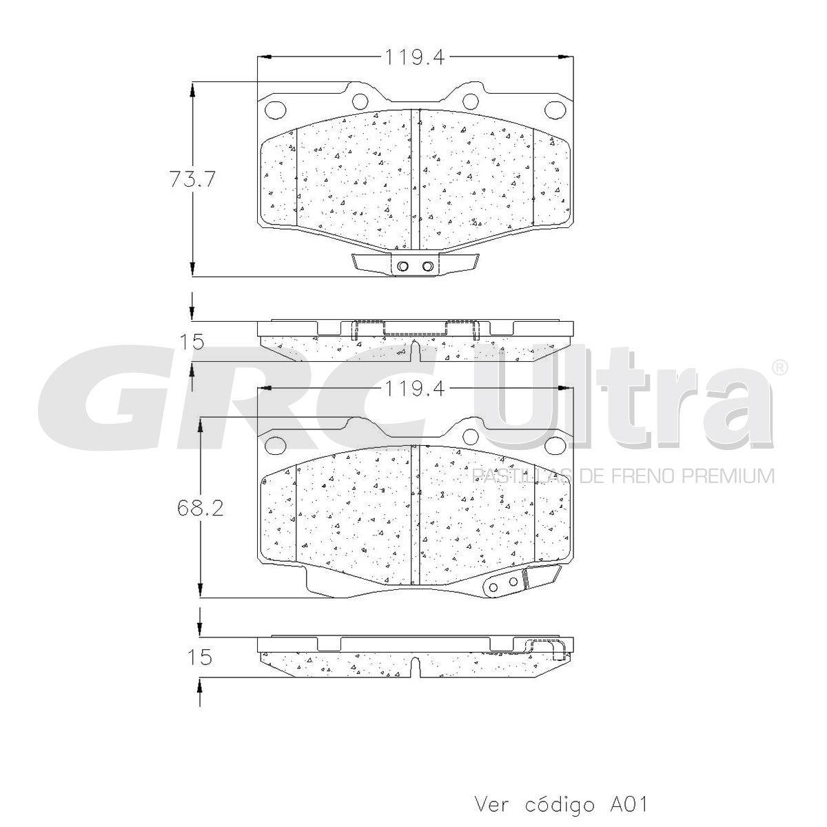 GCD436 - BALATAS CERAMICAS DELANTERAS PARA TOYOTA 4RUNNER SR5 3.0L 1988-1988