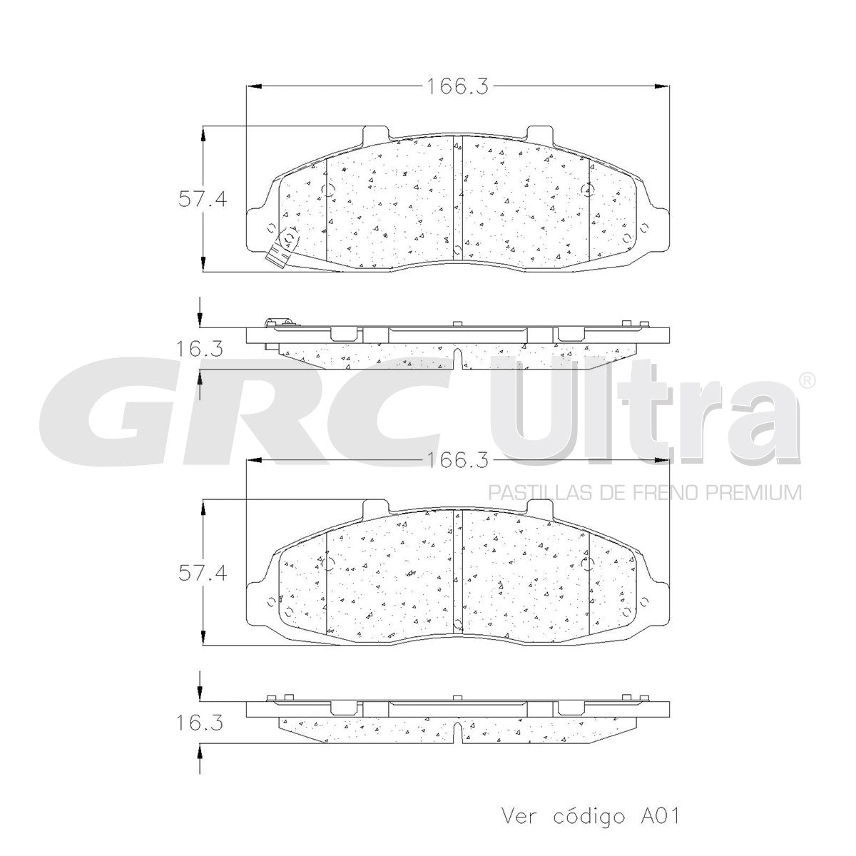 GMD679 - BALATAS SEMIMETALICAS DELANTERAS PARA FORD F-150 BASE 2000-2000