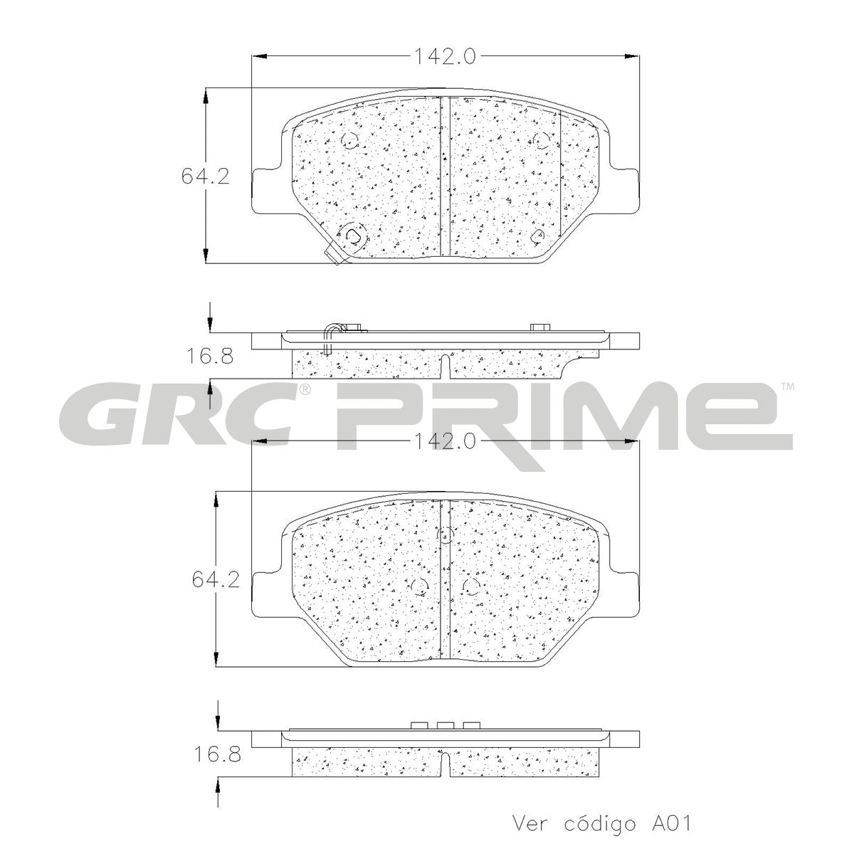 GPRD1886 - BALATAS SEMIMETALICAS DELANTERAS PARA BUICK ENVISION 2016-2020