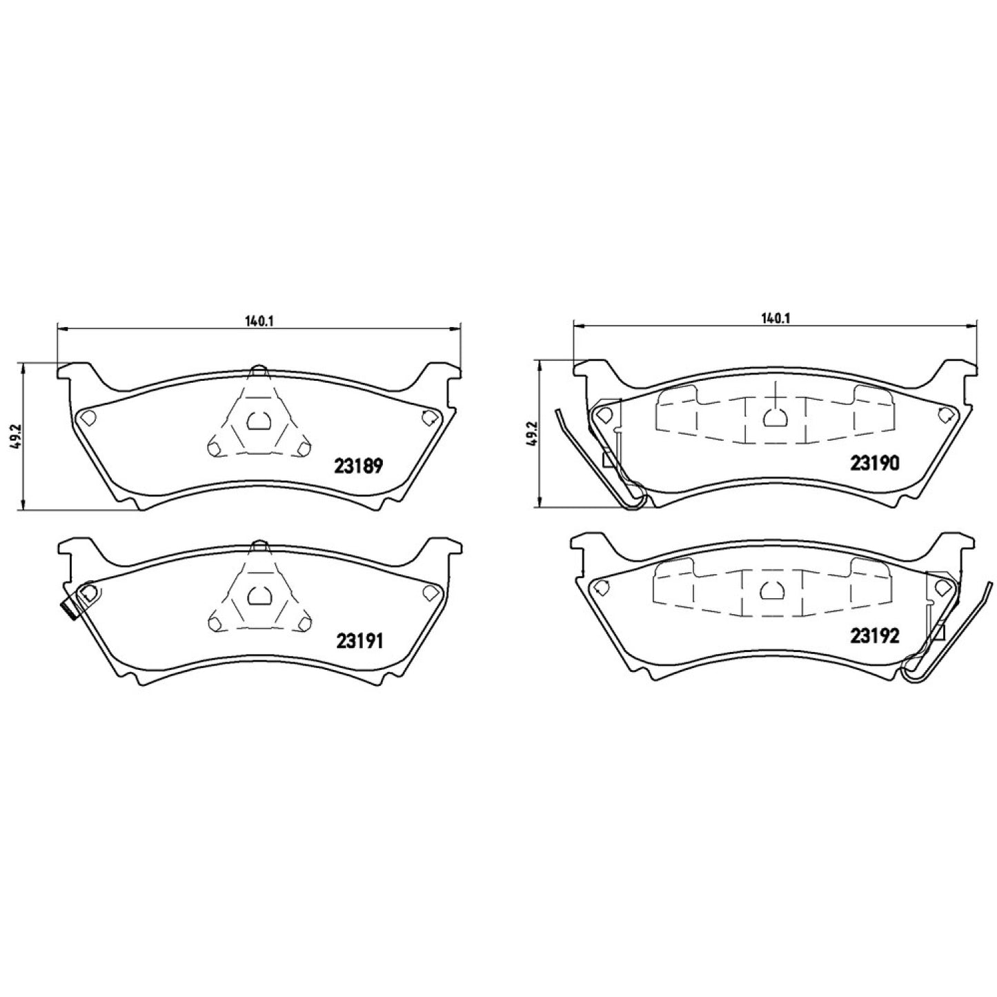 BRE-P50040 - BALATAS TRASERAS PARA MERCEDES-BENZ ML320 BASE 1998-2002