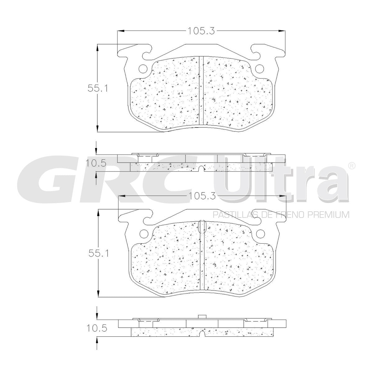 GMD1482 - BALATAS SEMIMETALICAS TRASERAS PARA PEUGEOT 206 2005-2009