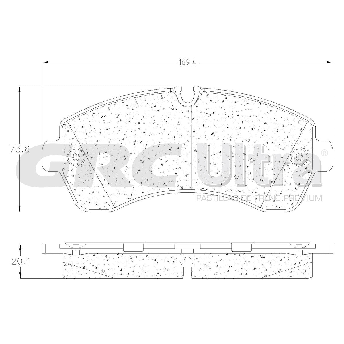 GMD1268 - BALATAS SEMIMETALICAS DELANTERAS PARA DODGE SPRINTER 3500 2007-2009