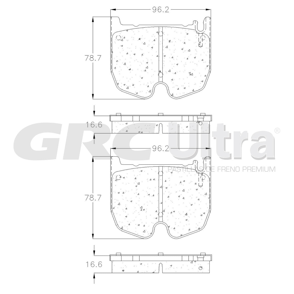 GMD983 - BALATAS SEMIMETALICAS DELANTERAS PARA MERCEDES-BENZ CL55 AMG 2003-2006