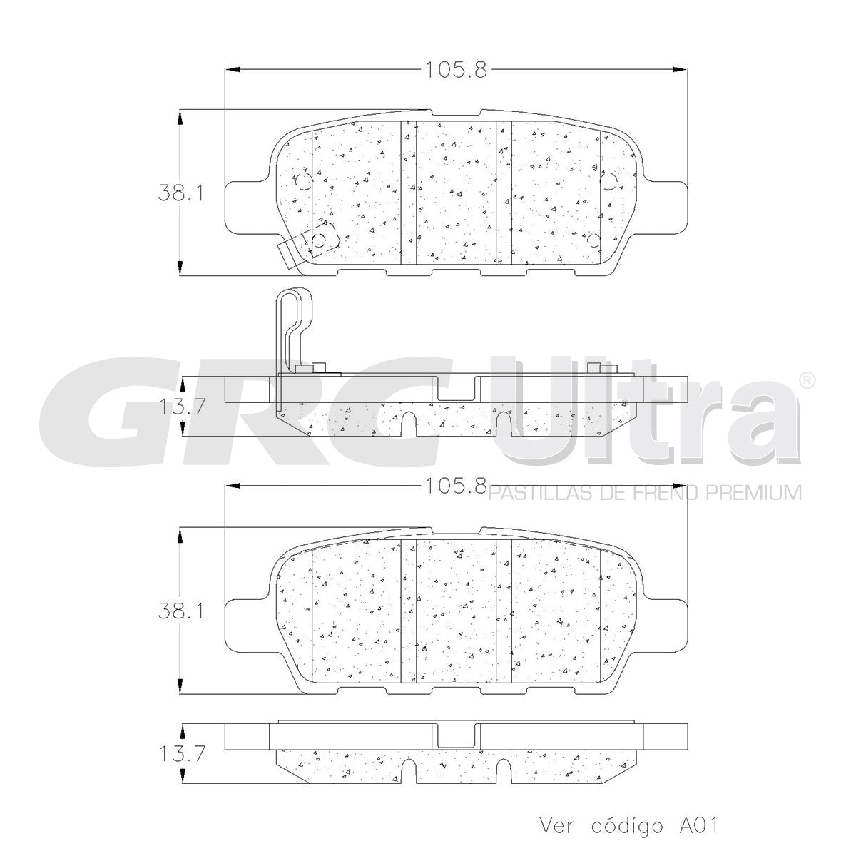 GCD1288 - BALATAS CERAMICAS TRASERAS PARA INFINITI EX35 2008-2009