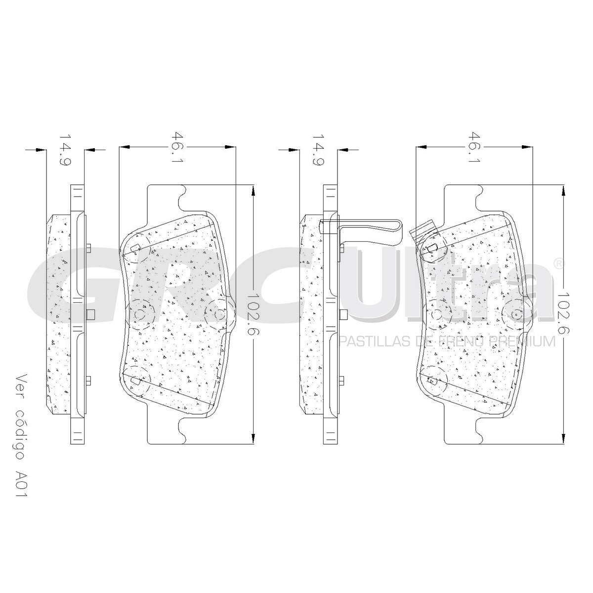 GMD1572 - BALATAS SEMIMETALICAS TRASERAS PARA TOYOTA COROLLA 2009-2011
