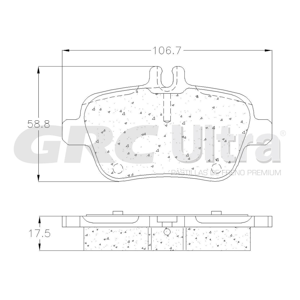GMD1646 - BALATAS SEMIMETALICAS TRASERAS PARA INFINITI QX30 2017-2019