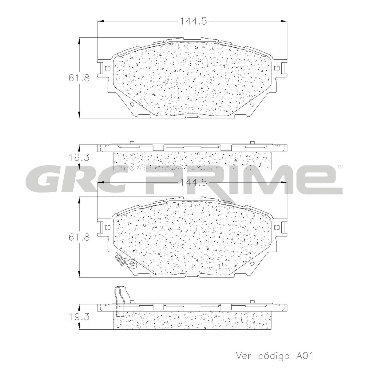GPRD1682SD - BALATAS LOW METAL DELANTERAS PARA MITSUBISHI FUSO CANTER FE125 2012-2013