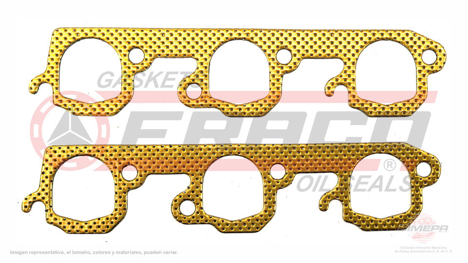 MEX-2662071 - EMPAQUE MULTIPLE DE ESCAPE PARA FORD F-100 V6 3.8 L 12 V. OHV 1982-1983