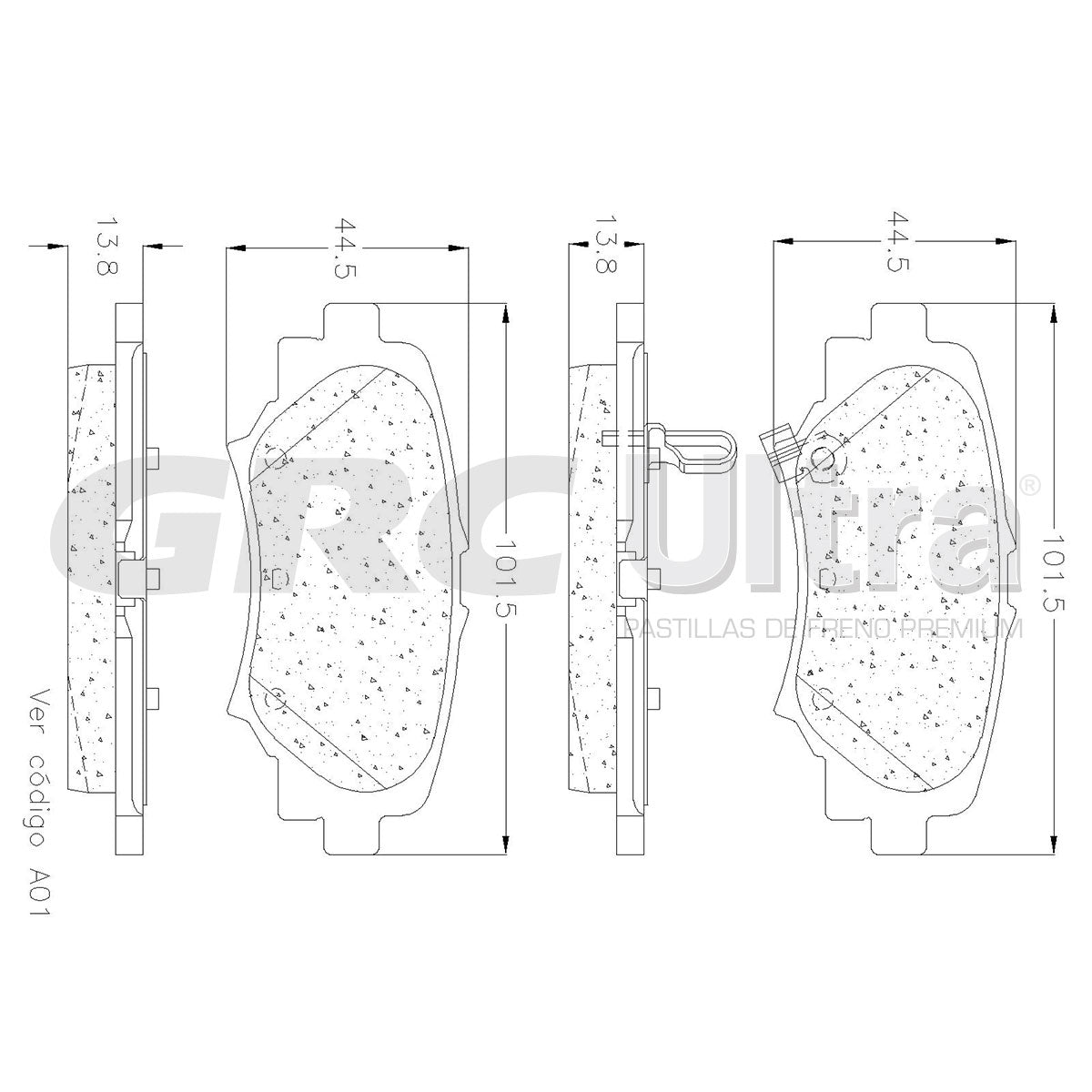 GCD1729 - BALATAS CERAMICAS TRASERAS PARA MAZDA 3 2014-2016