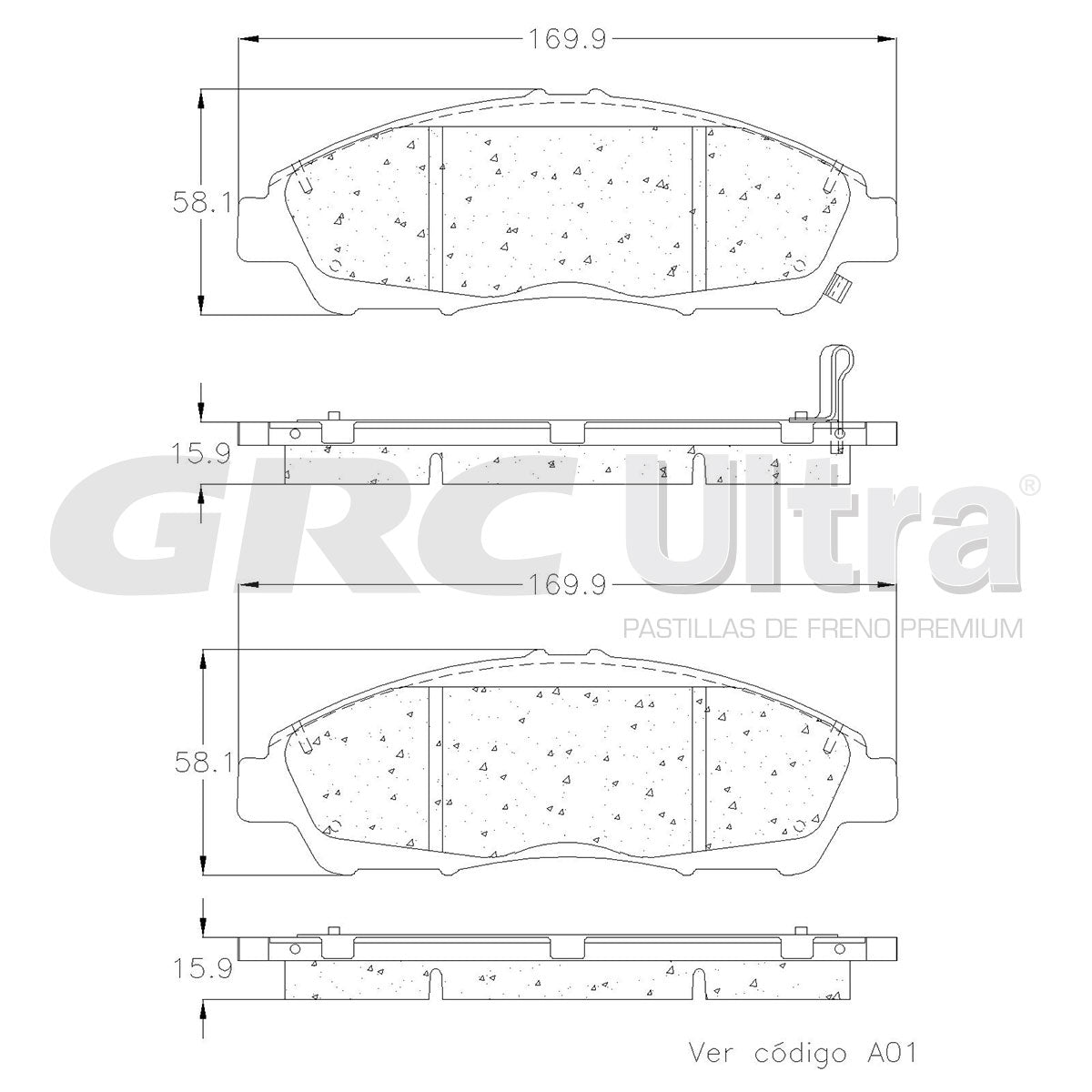 GCD1896 - BALATAS CERAMICAS DELANTERAS PARA BUICK ENCLAVE 2018-2019