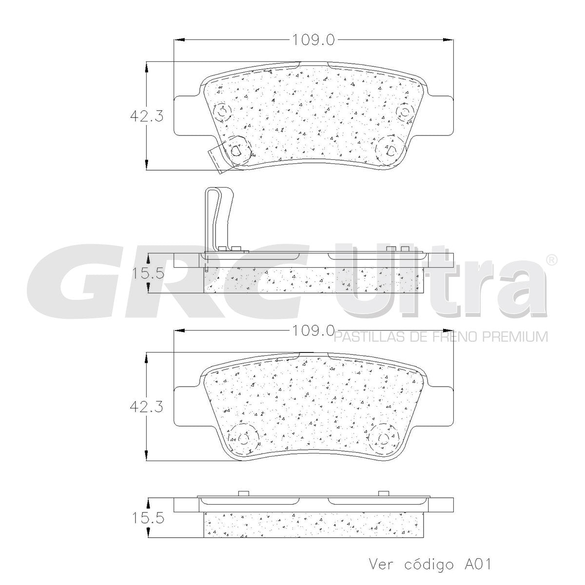 GMD1947 - BALATAS SEMIMETALICAS TRASERAS PARA HONDA CR-V 2007-2016