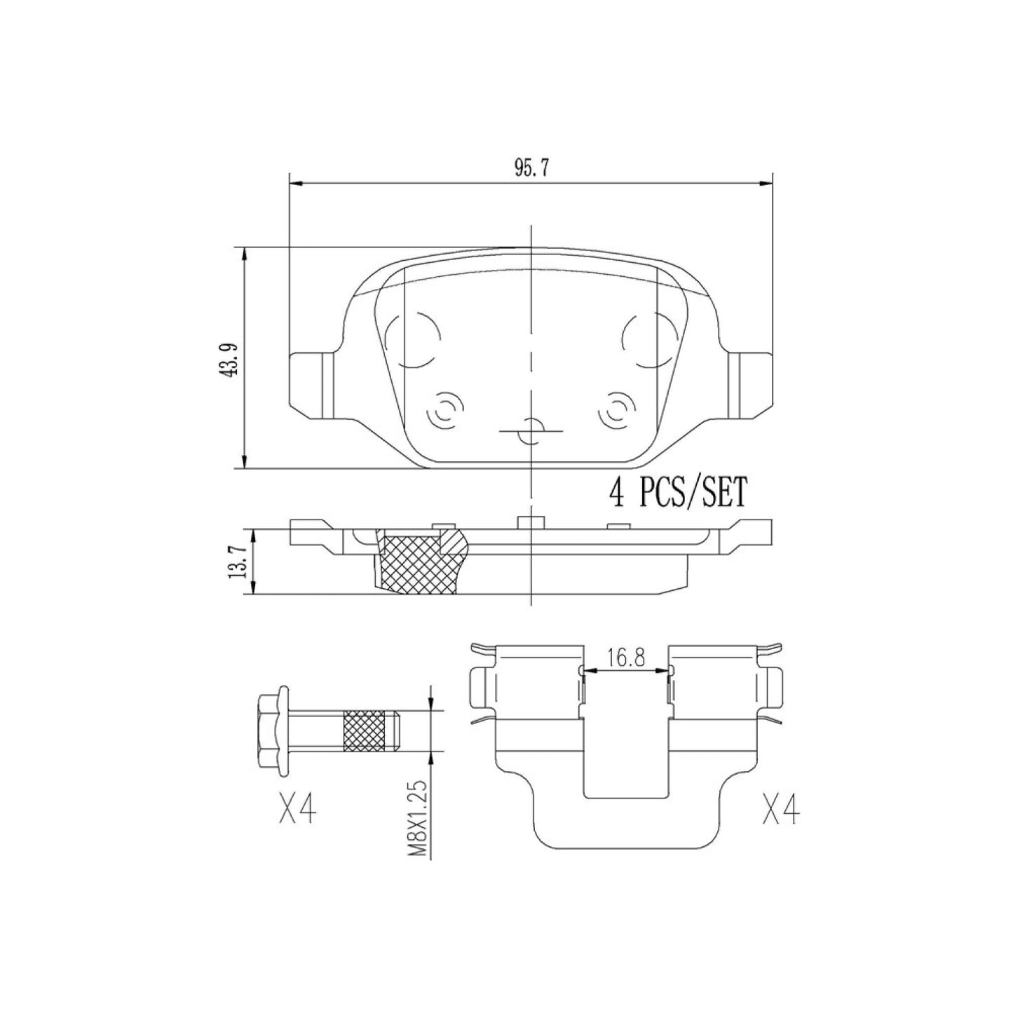 BRE-P23064N - BALATAS TRASERAS PARA FIAT 500 1957 RETRO EDITION 2019-2019