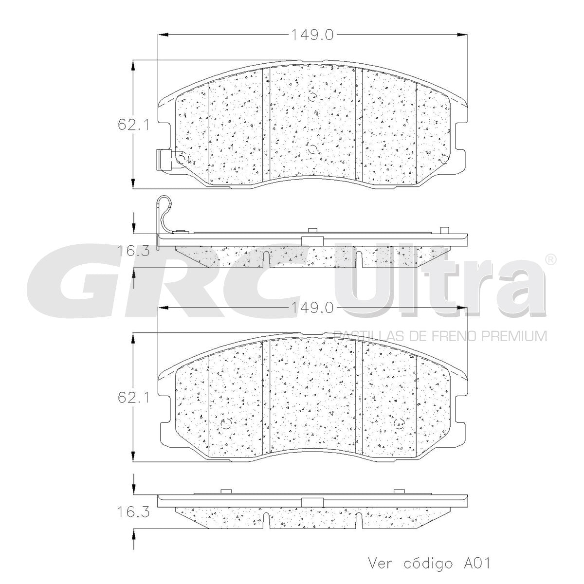 GMD1678 - BALATAS SEMIMETALICAS DELANTERAS PARA CHEVROLET CAPTIVA SPORT 2014-2015