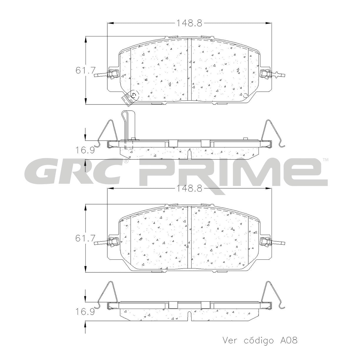 GPRD2036 - BALATAS CERAMICAS DELANTERAS PARA HONDA CLARITY 2017-2021