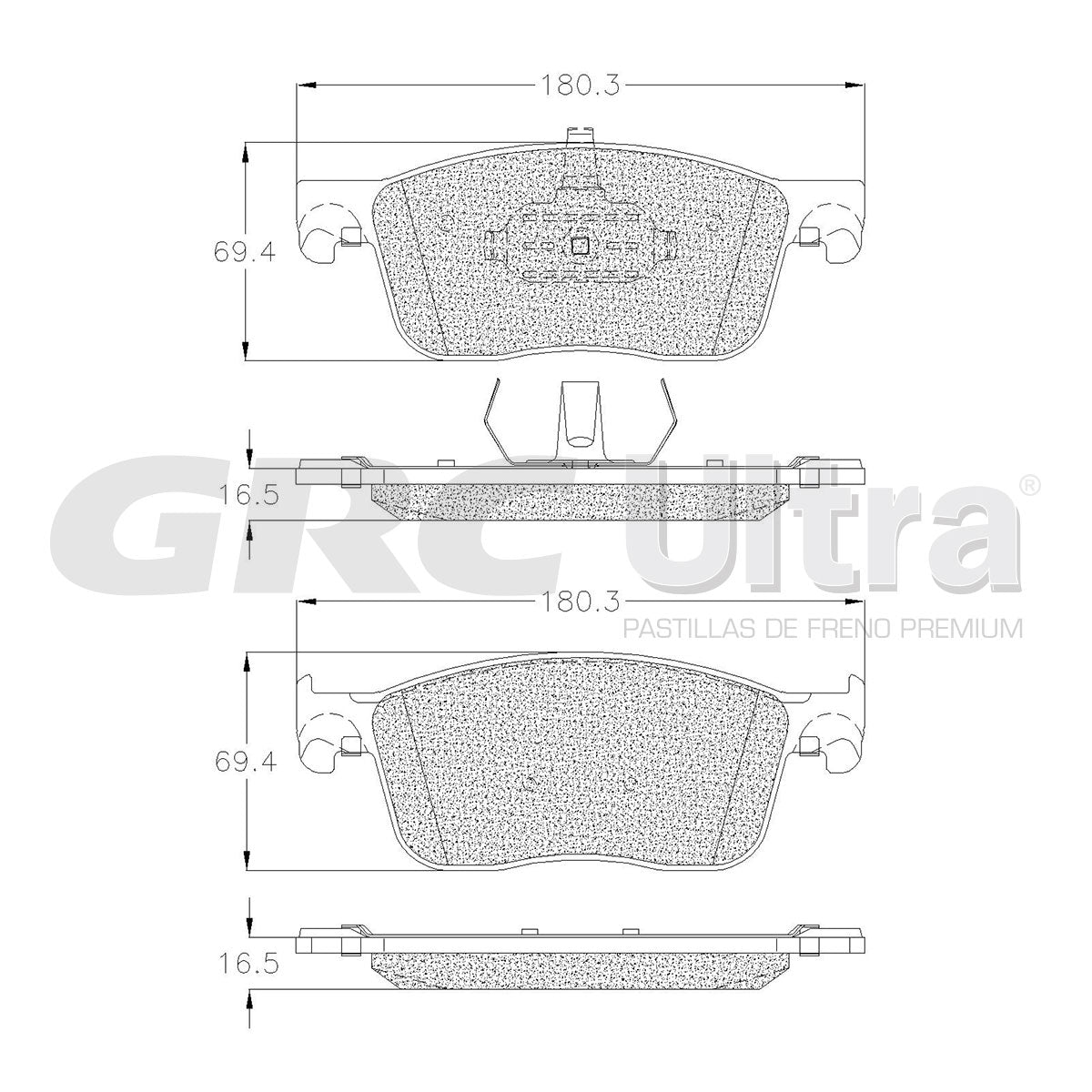 GMW22593 - BALATAS SEMIMETALICAS DELANTERAS PARA PEUGEOT EXPERT 2018-2021