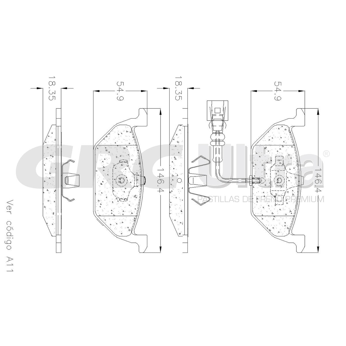 GMD768A - BALATAS SEMIMETALICAS DELANTERAS PARA AUDI A3 2005-2005