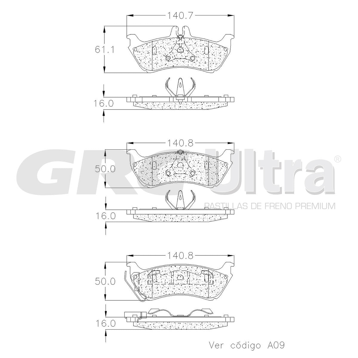 GMD875 - BALATAS SEMIMETALICAS TRASERAS PARA MERCEDES-BENZ ML320 1998-1998