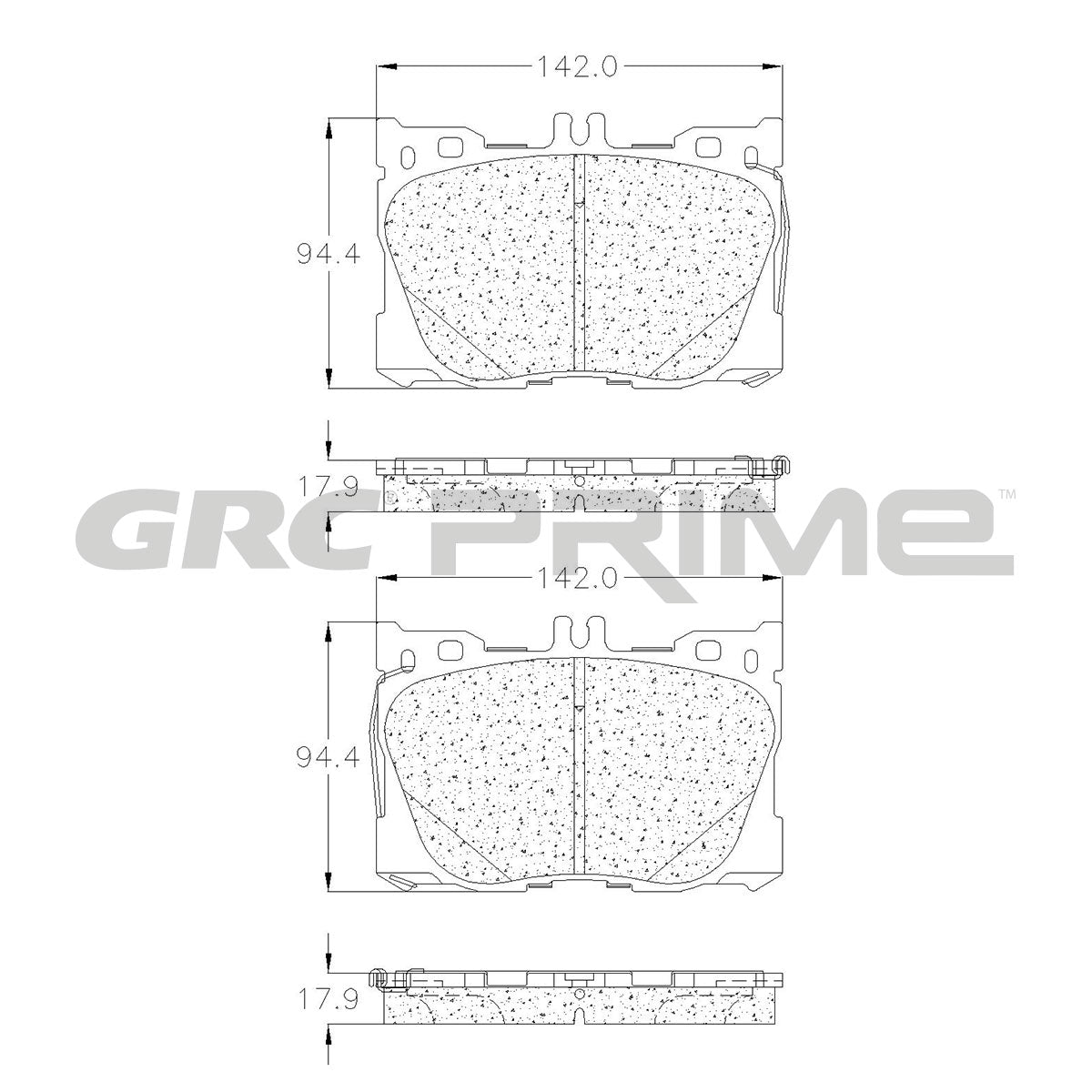 GPRD1871 - BALATAS CERAMICAS DELANTERAS PARA MERCEDES-BENZ C43 AMG 2017-2023