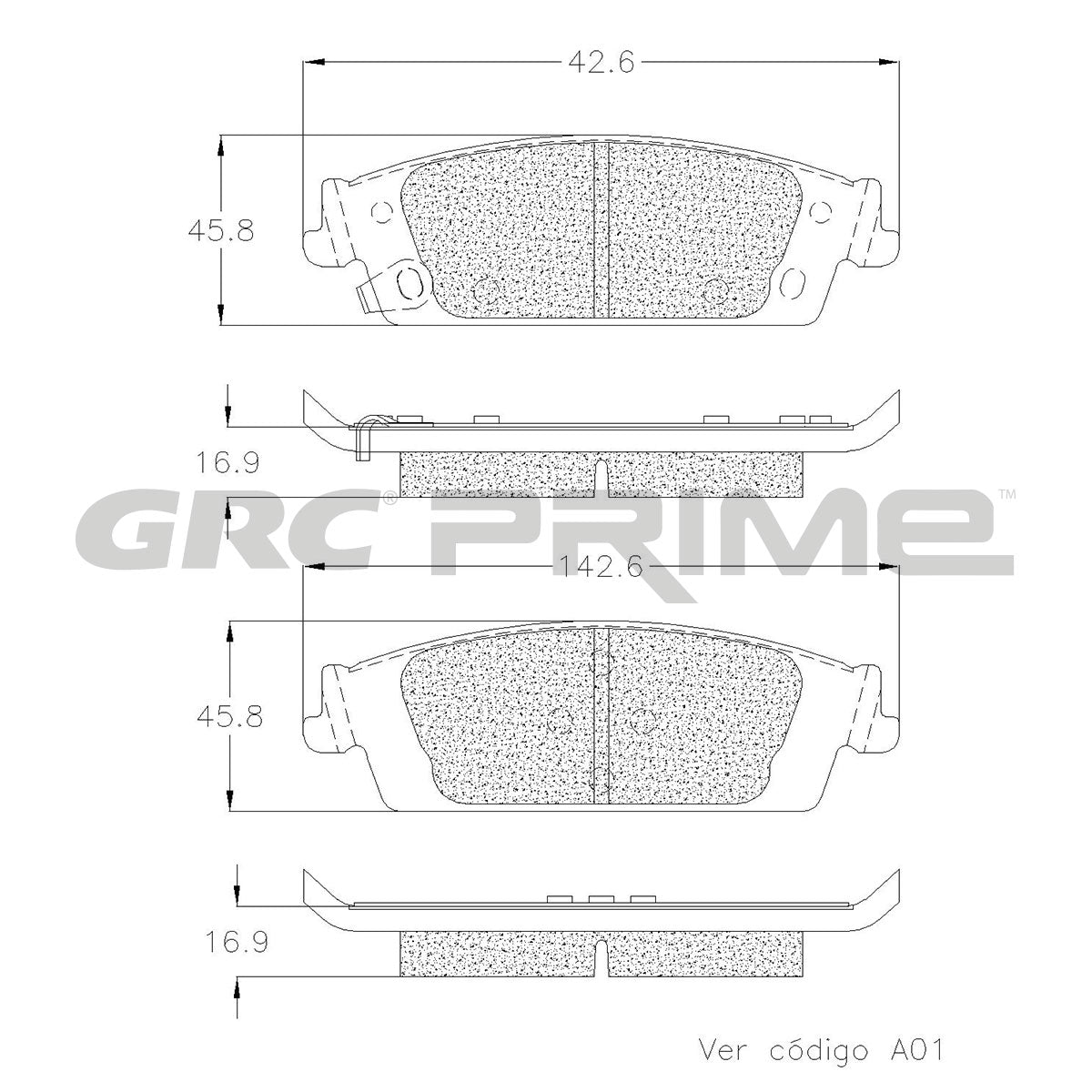 GPRD1707SD - BALATAS SEMIMETALICAS TRASERAS PARA CADILLAC ESCALADE 2018-2020