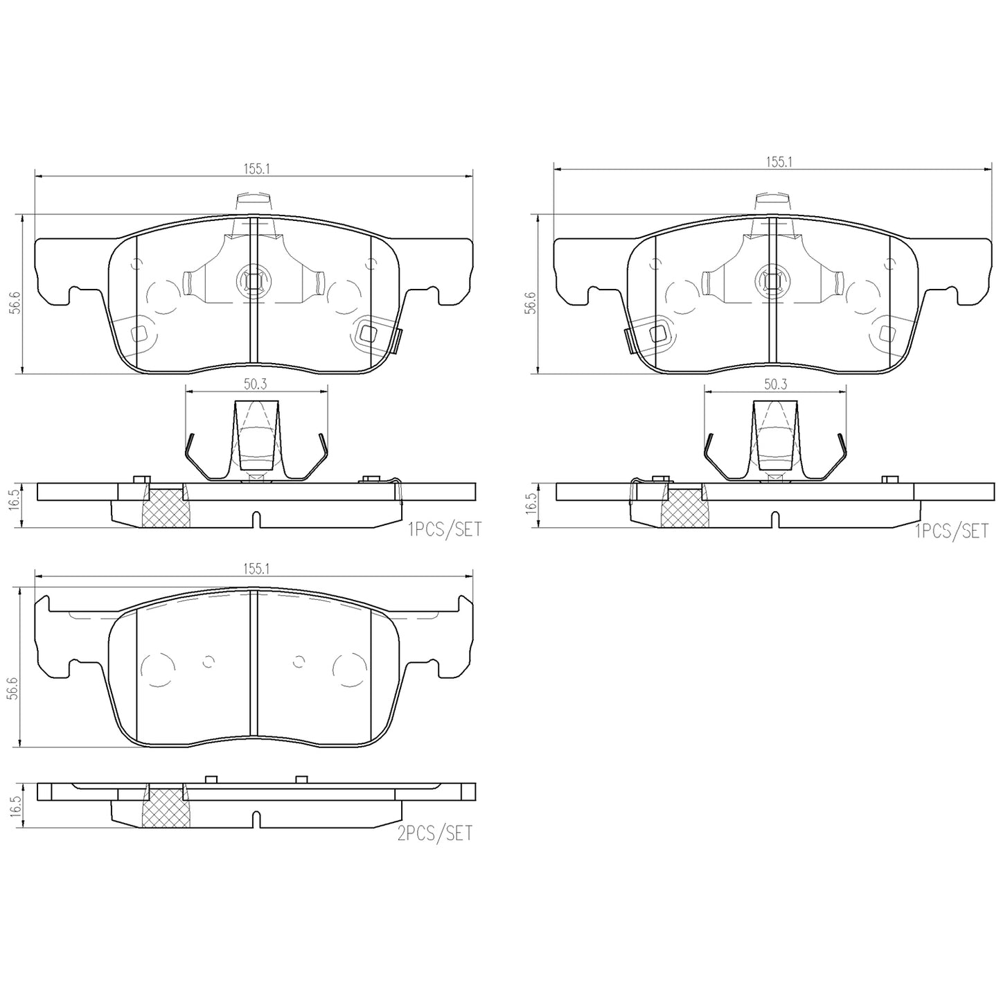 BRE-P07014 - BALATAS DELANTERAS PARA CHEVROLET CAVALIER LS 2018-2020