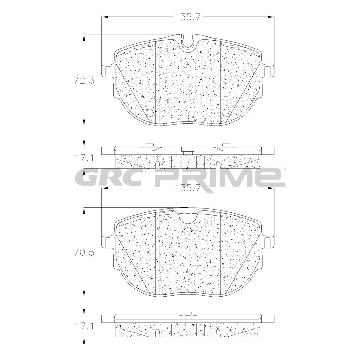 GPR0058SD - BALATAS SEMIMETALICAS DELANTERAS PARA VOLKSWAGEN TRANSPORTER 2020-2021