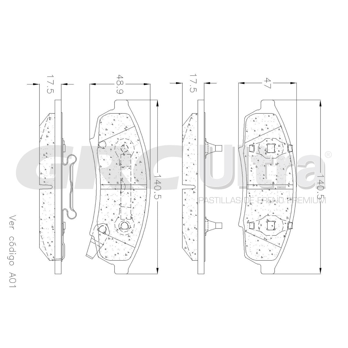 GMD376 - BALATAS SEMIMETALICAS DELANTERAS PARA BUICK REGAL 3.1L 1995-1996