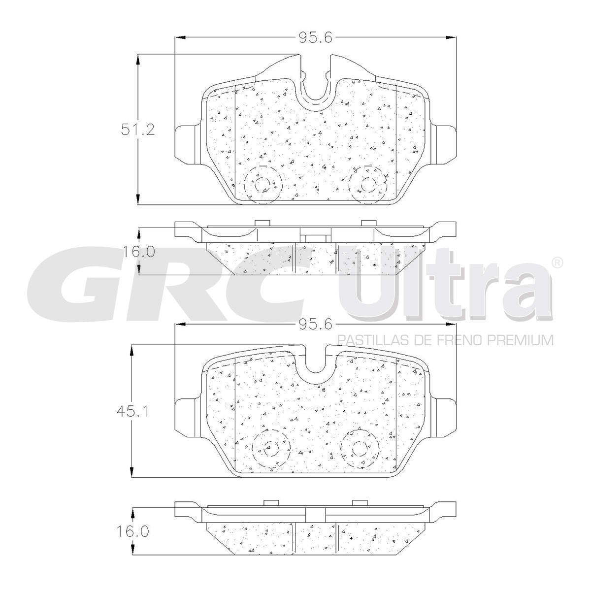GMD1554 - BALATAS SEMIMETALICAS TRASERAS PARA MINI COOPER COUNTRYMAN BASE 1.6L 2012-2012