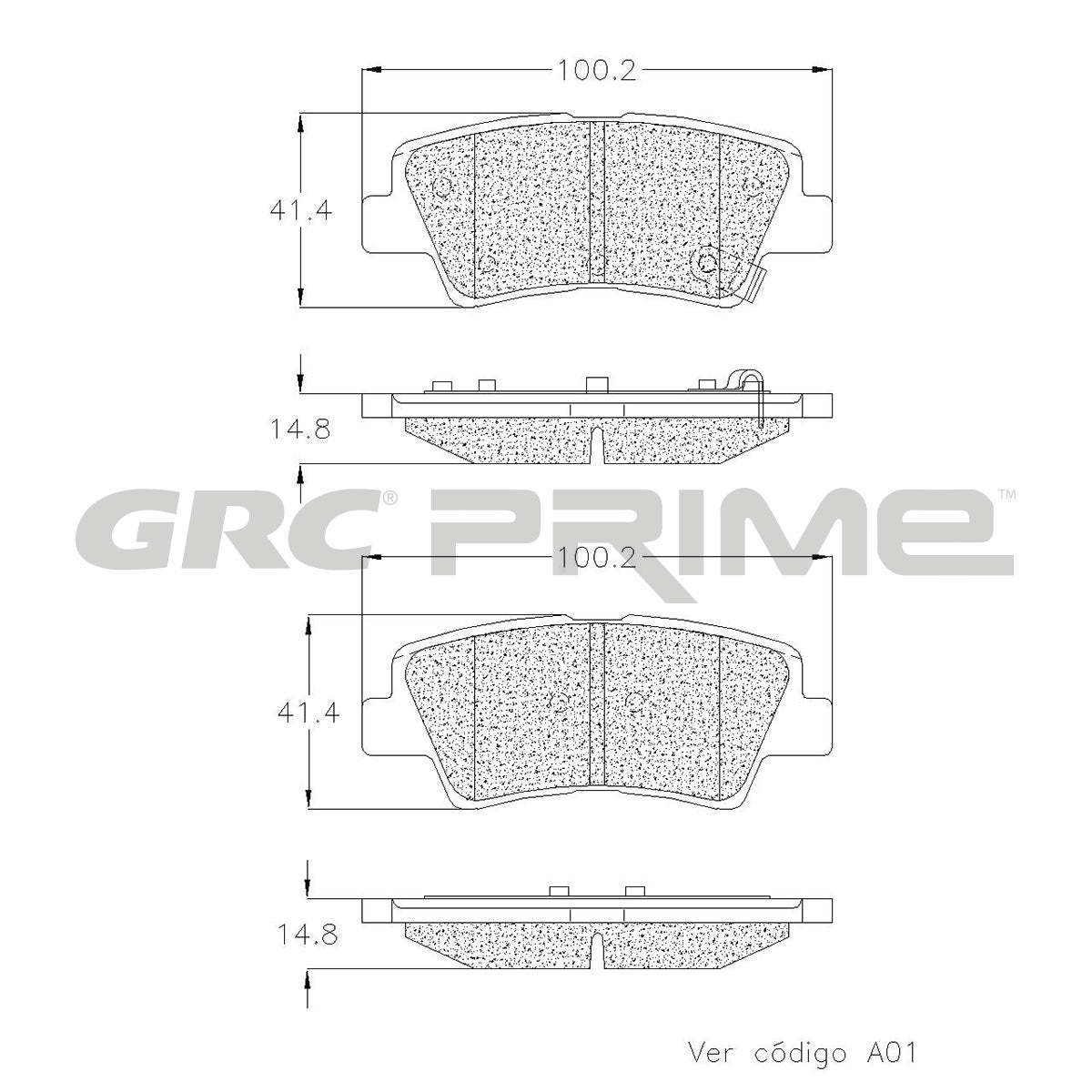GPRD1594 - BALATAS CERAMICAS TRASERAS PARA HYUNDAI ELANTRA GT 2014-2014