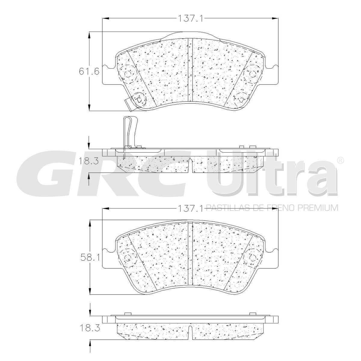 GMD1571 - BALATAS SEMIMETALICAS DELANTERAS PARA TOYOTA COROLLA 2007-2011