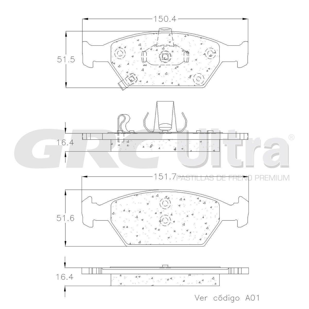 GCD1553 - BALATAS CERAMICAS DELANTERAS PARA HONDA CITY 2010-2014