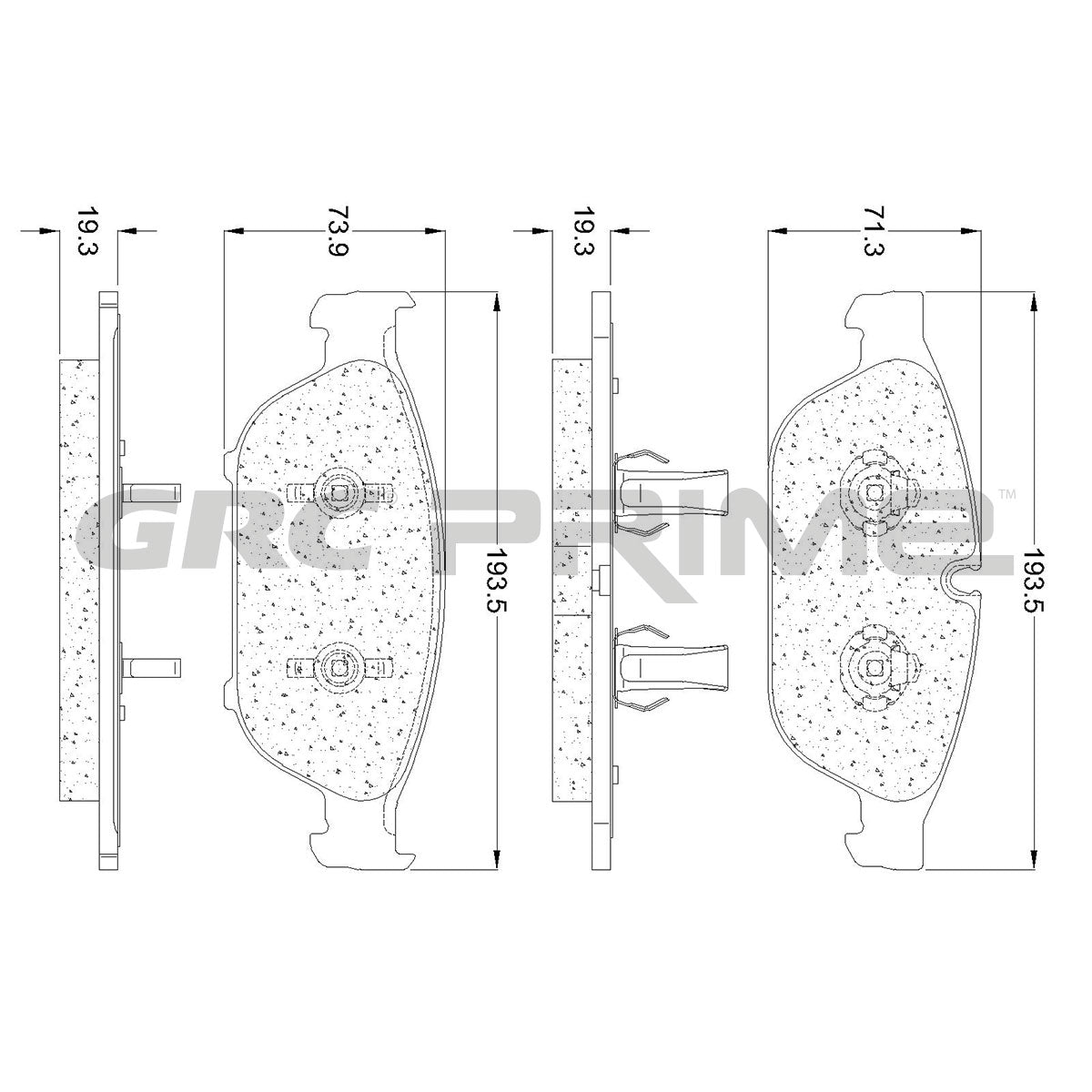 GPRD1549 - BALATAS SEMIMETALICAS DELANTERAS PARA AUDI A6 2016-2018