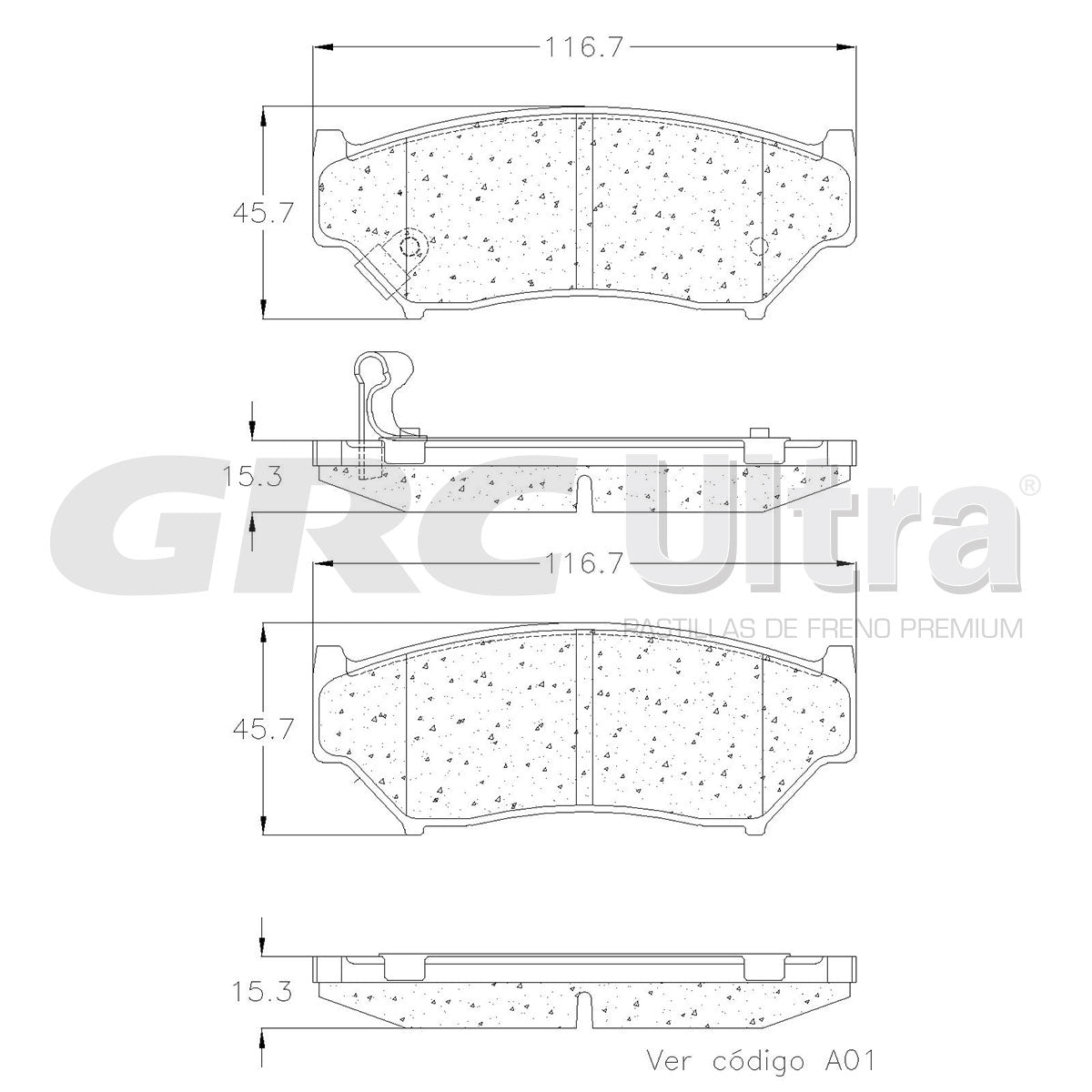 GCD556 - BALATAS CERAMICAS DELANTERAS PARA CHEVROLET TRACKER 1998-2004