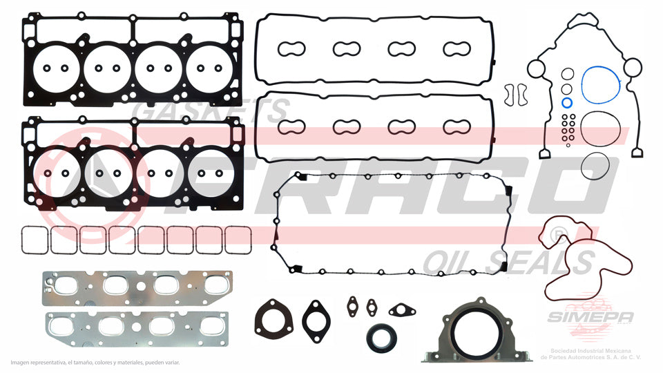 FSX-1182109 - JUEGO DE EMPAQUES PARA DODGE DURANGO V8 5.7 L 16 V. HEMI 2011-2016