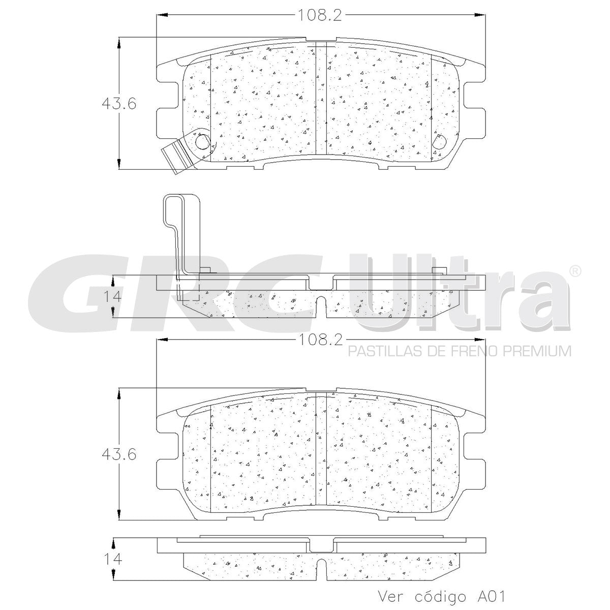 GCD567 - BALATAS CERAMICAS TRASERAS PARA EAGLE TALON 2.0L 1995-1996