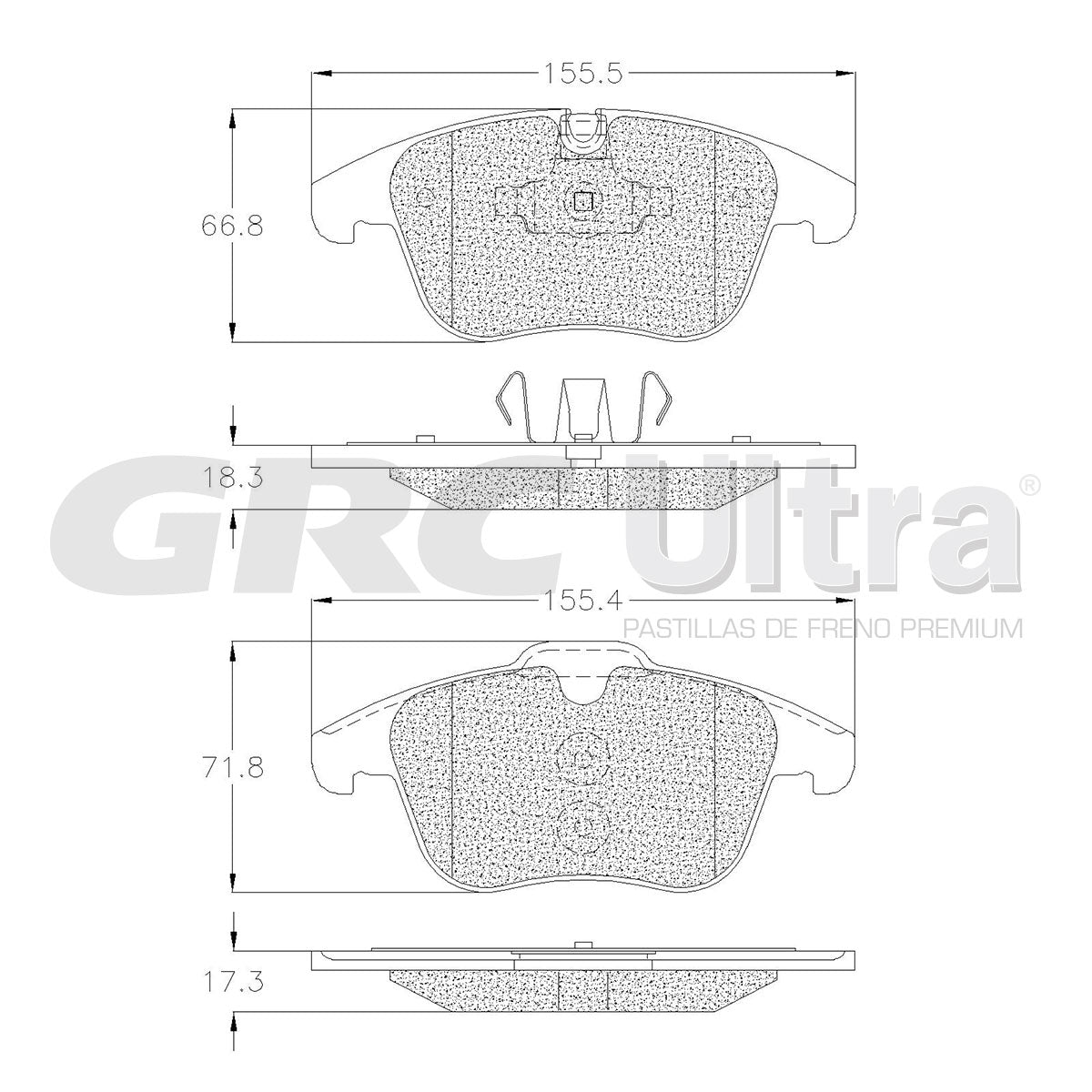 GMD1957 - BALATAS SEMIMETALICAS DELANTERAS PARA PEUGEOT 207 2012-2014