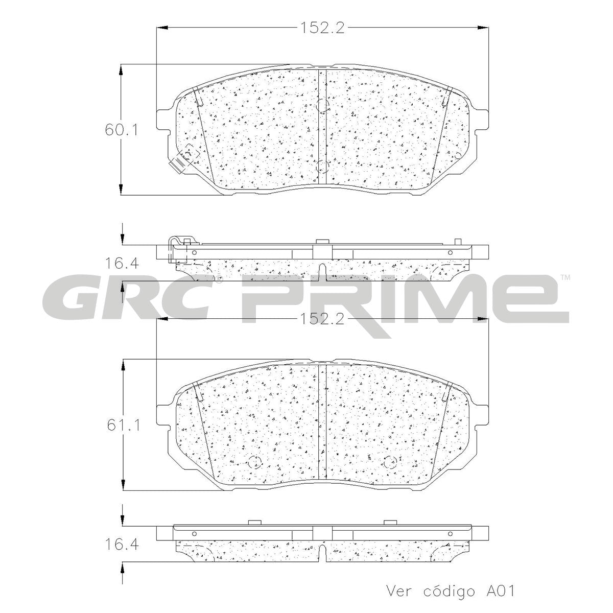 GPRD1962 - BALATAS CERAMICAS DELANTERAS PARA KIA SORENTO 2016-2017