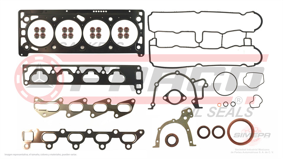 FSX-6040125 - JUEGO DE EMPAQUES PARA CHEVROLET ASTRA L4 1.8 L 16 V. DOHC X18XE 2000-2006