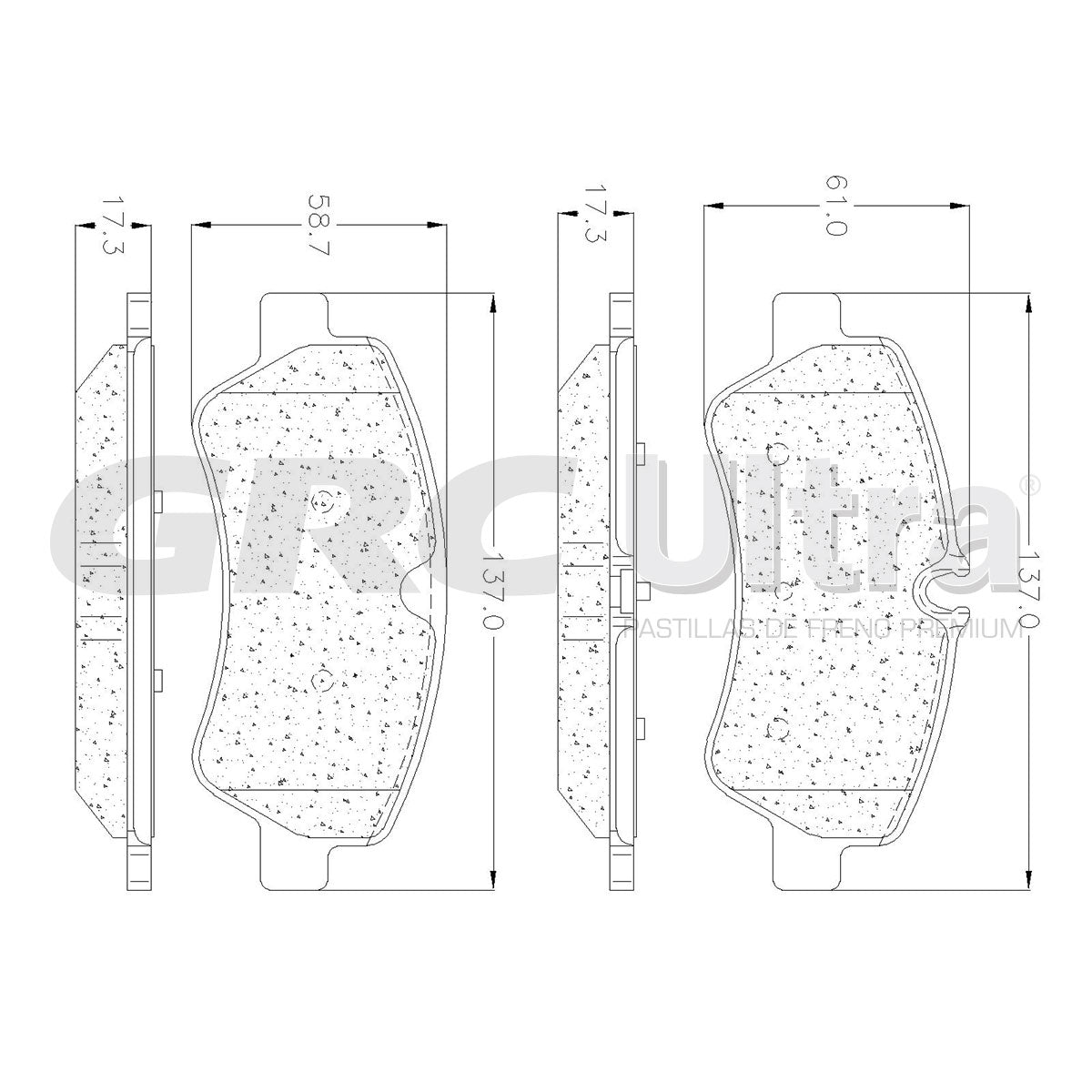 GMD1786 - BALATAS SEMIMETALICAS TRASERAS PARA FORD TRANSIT 2014-2014