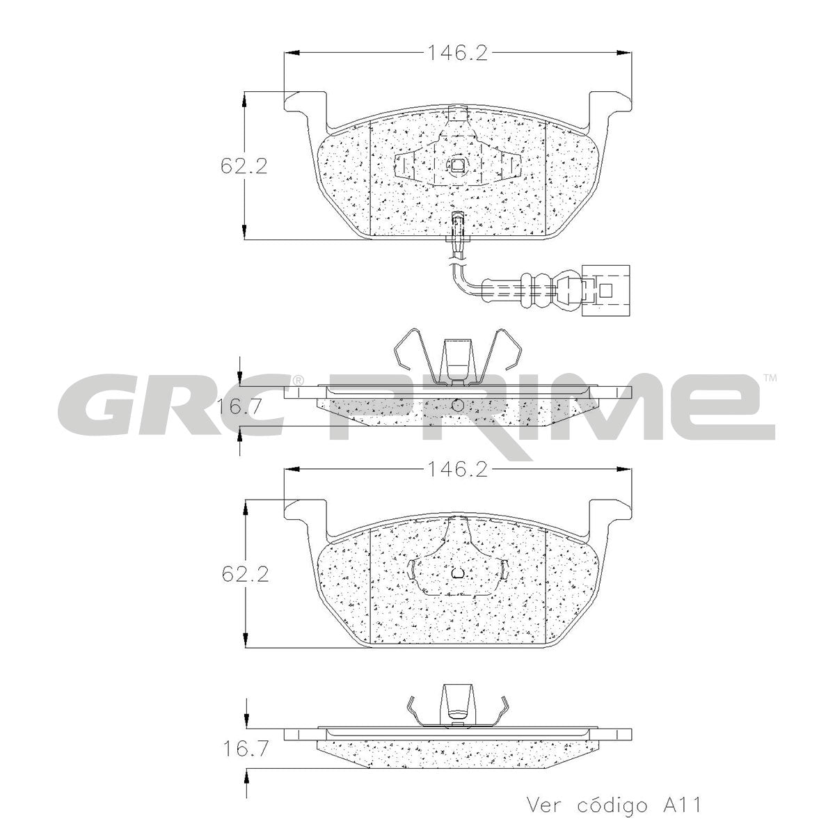 GPRD1968 - BALATAS SEMIMETALICAS DELANTERAS PARA AUDI A1 2020-2020