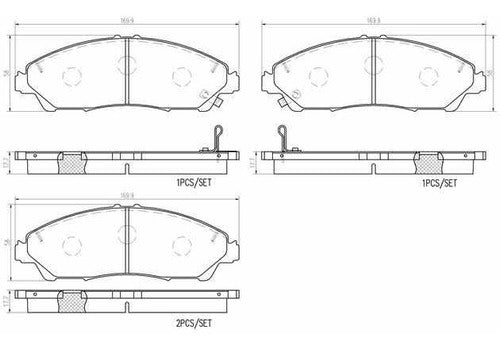 BRE-P28105N - BALATAS ACURA MDX 2020-2014 HONDA PILOT 2021-2016 BALATA DELANTERO