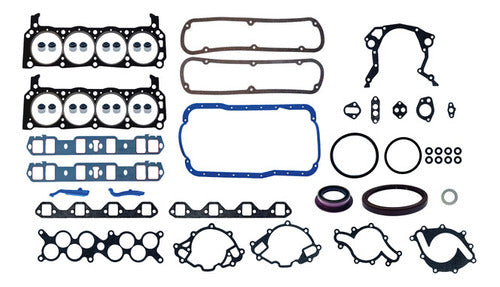 FSX-2682052 - JUEGO DE EMPAQUES - FORD - MERCURY - V8 - 16V - OHV - EXPLORER 96/01 - MOUNTAINNER 97/01 - MOTOR 302 VIN D - E - P - T. CABEZAS SB - JUNTA DE CARTER EN METAL-SILICÓN.