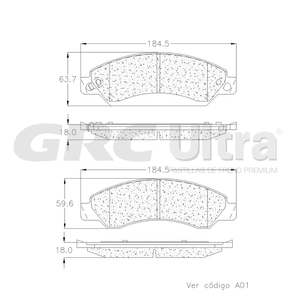 GCD1092 - BALATAS CERAMICAS DELANTERAS PARA CADILLAC ESCALADE 6.2L 2008-2008