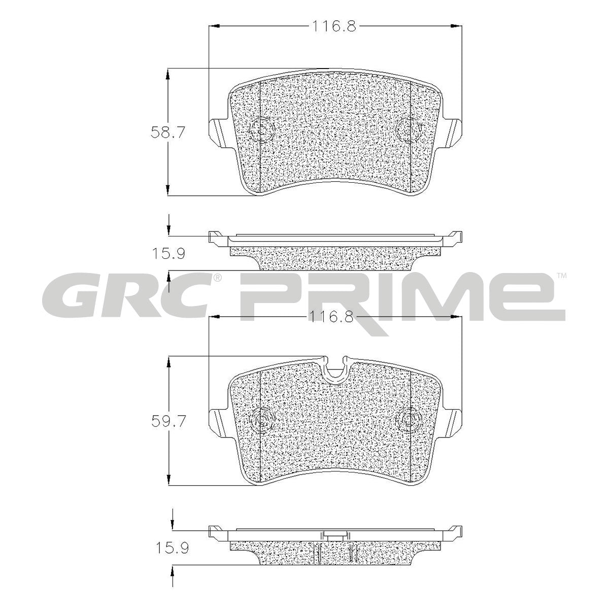 GPRD1547 - BALATAS SEMIMETALICAS TRASERAS PARA AUDI A6 2012-2018
