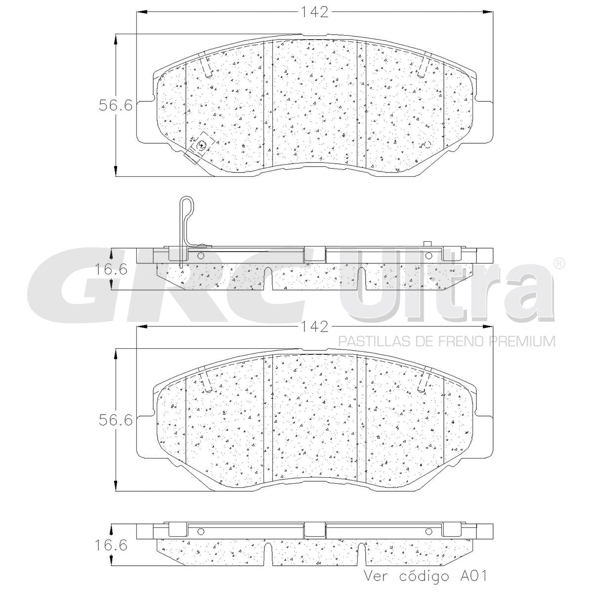 GMD914 - BALATAS SEMIMETALICAS DELANTERAS PARA ACURA ILX BASE 2.0L 2013-2015
