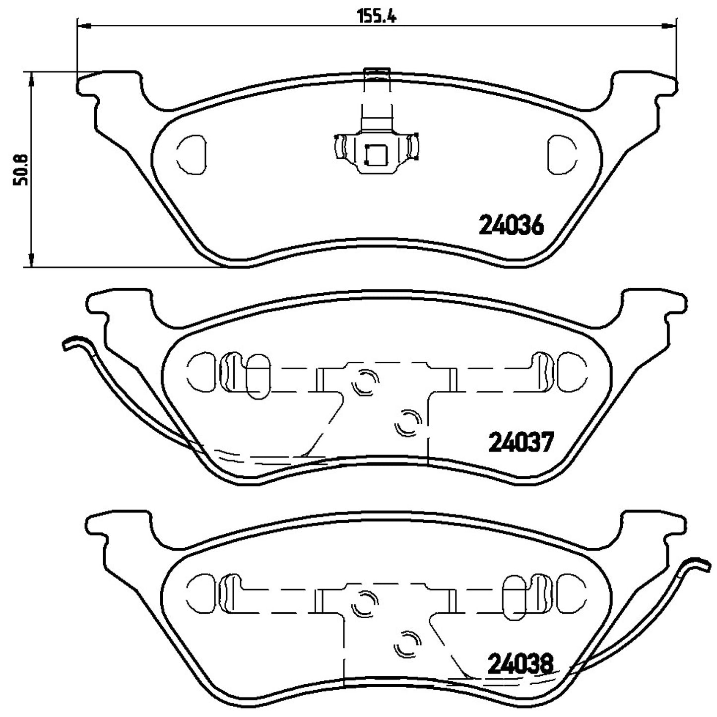 BRE-P11014 - BALATAS TRASERAS PARA CHRYSLER TOWN & COUNTRY BASE 2003-2003