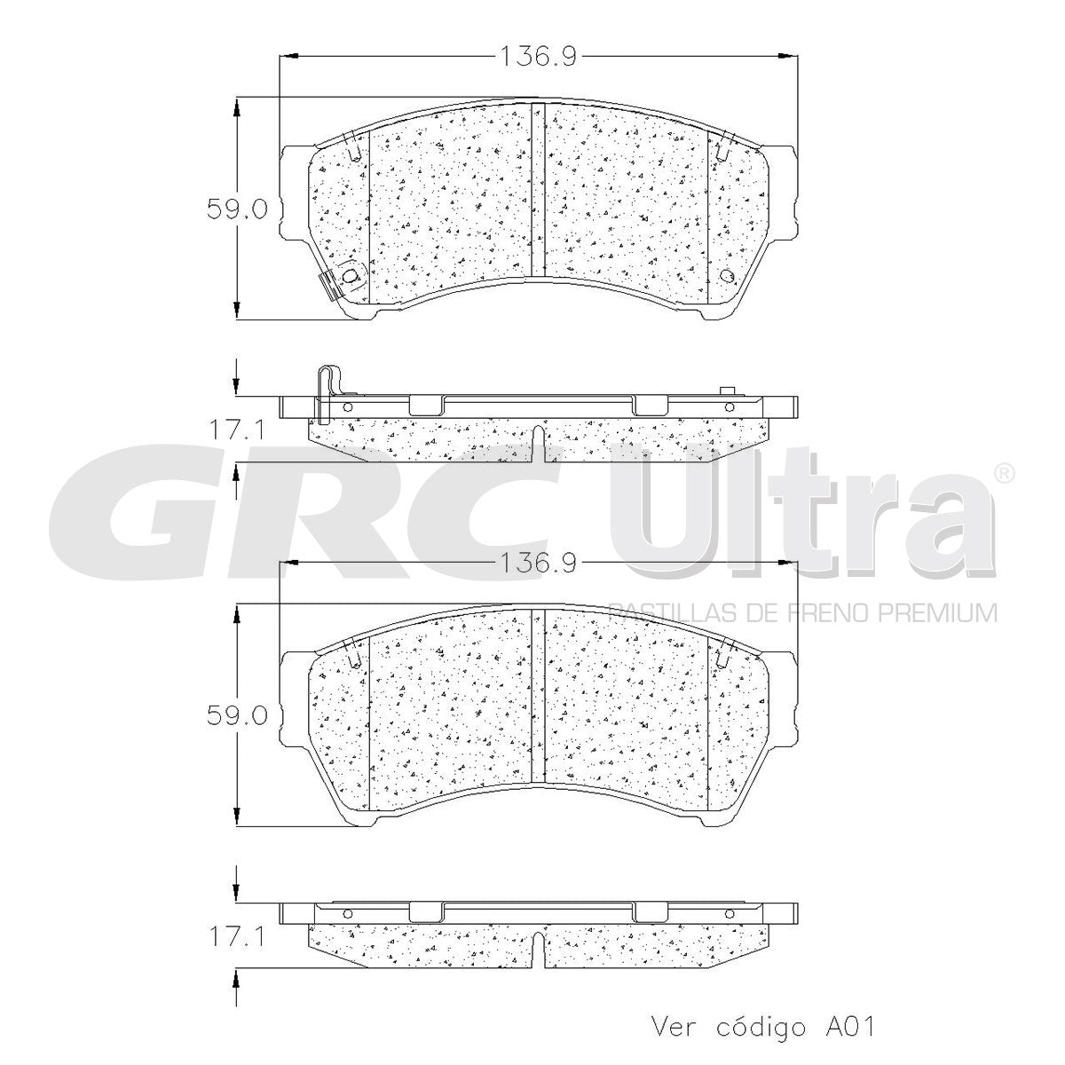 GCD1192 - BALATAS CERAMICAS DELANTERAS PARA MAZDA 6 I 2.3L 2006-2007