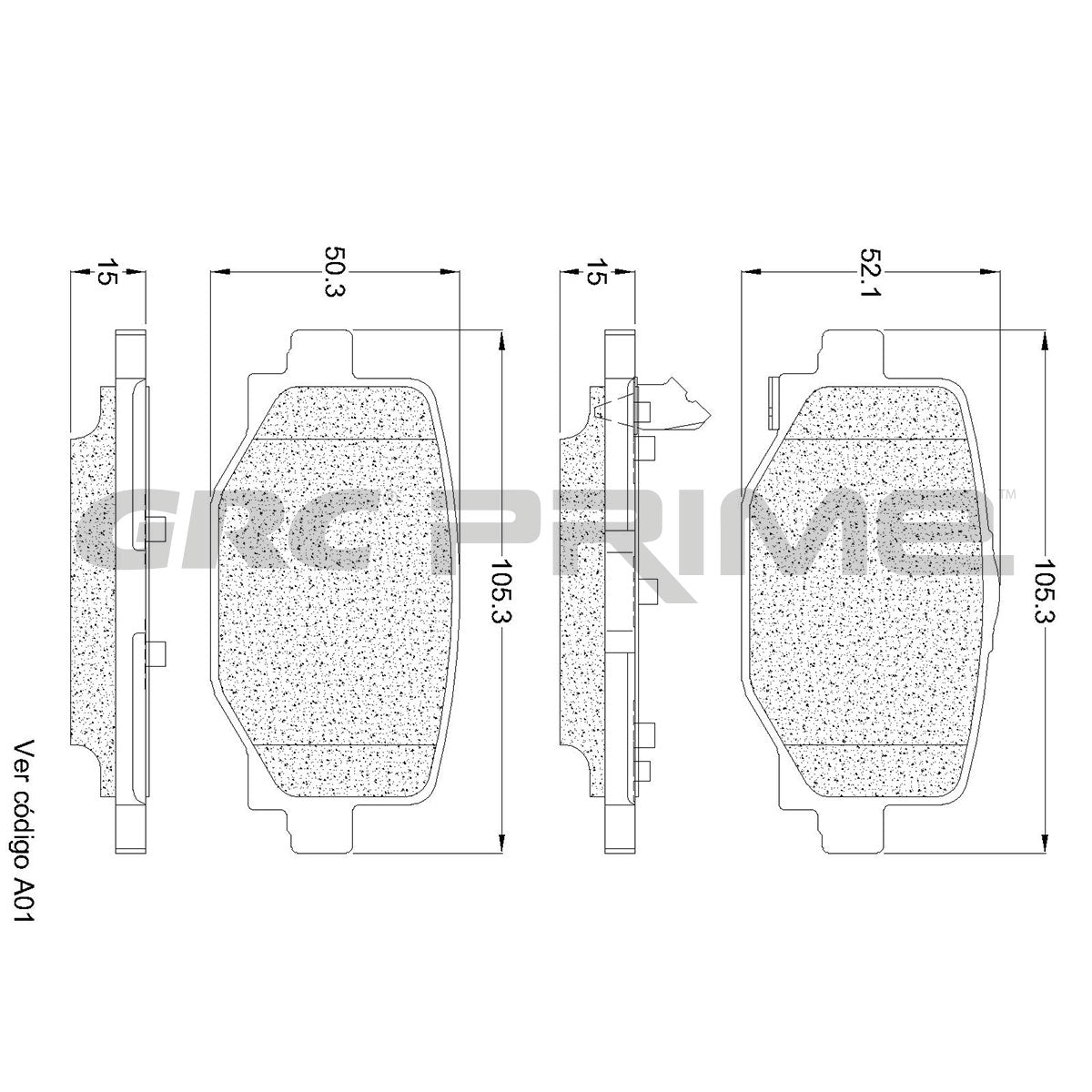 GPRD2191 - BALATAS CERAMICAS TRASERAS PARA INFINITI QX50 2019-2023