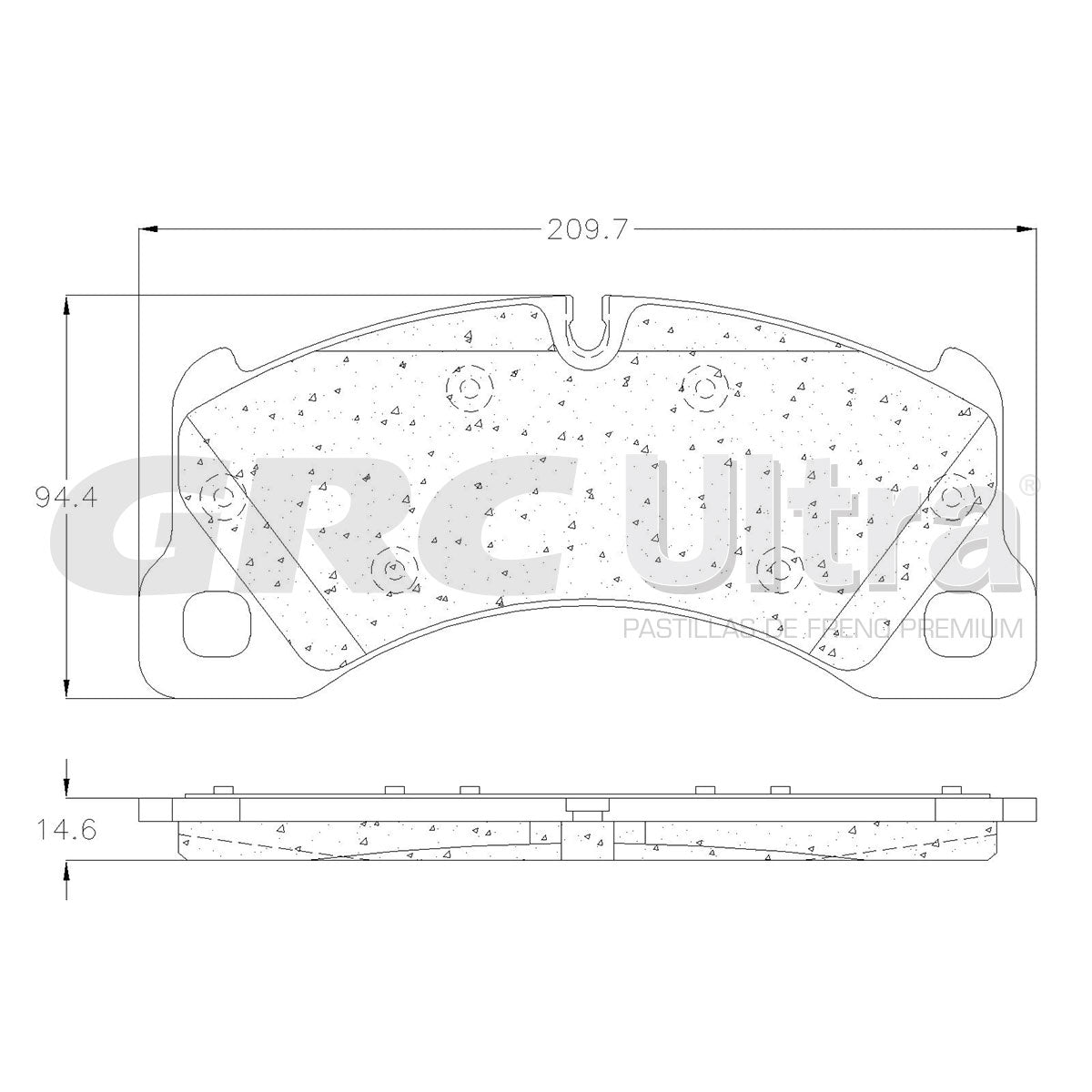 GMD1349 - BALATAS SEMIMETALICAS DELANTERAS PARA PORSCHE CAYENNE TURBO S 4.8L 2009-2010